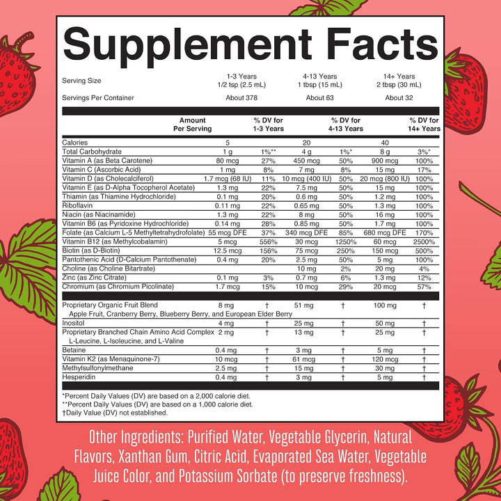 MARYRUTH'S Multivitamínico líquido matutino (fresa) y líquido d...