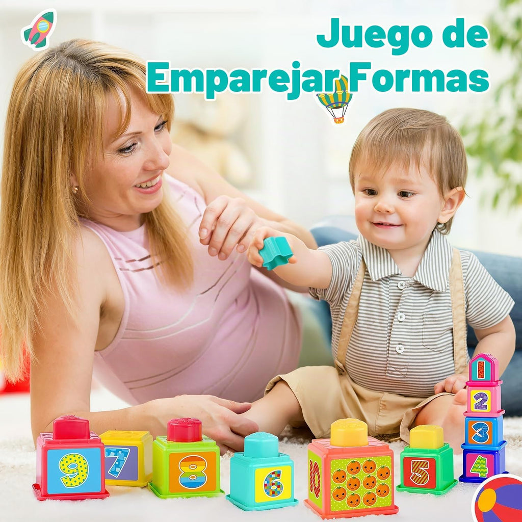 Pound a Ball - Juguete para niños pequeños de 1 a 3 años, juguetes Montessori para bebés de 12, 18 a 24 meses, martillo, tazas apilables, bloques clasificadores de formas, juguetes educativos de desarrollo temprano para niños de 1, 2 y 3 años, regalo para