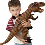 Gzsbaby Juguetes de dinosaurios grandes para niños pequeños, figuras de dinosaurio de tiranosaurio Rex de 28 pulgadas, juguetes de dinosaurio realistas jumbo para niños y niñas, regalo para niños de 1, 2, 3, 4, 5, 6, 7, 8 años (marrón)