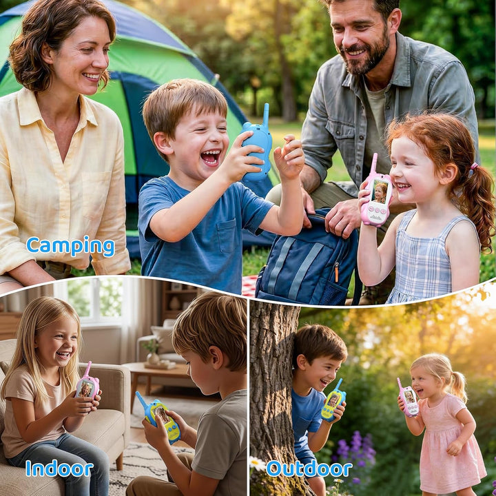 Walkie Talkies de video para niños, paquete de 2 radios recargables...