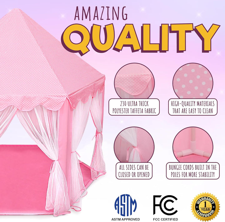 ORIAN Tienda de campaña Princess Castle Playhouse para niñas con lu...
