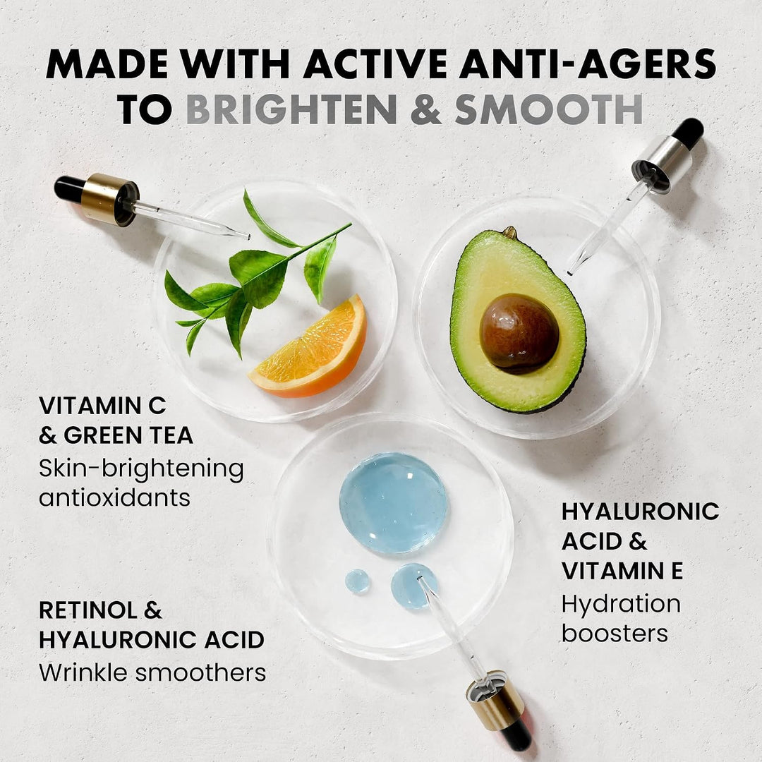 Eclat Skincare Set de suero facial \u2013 Vitamina C, retinol, ácid...