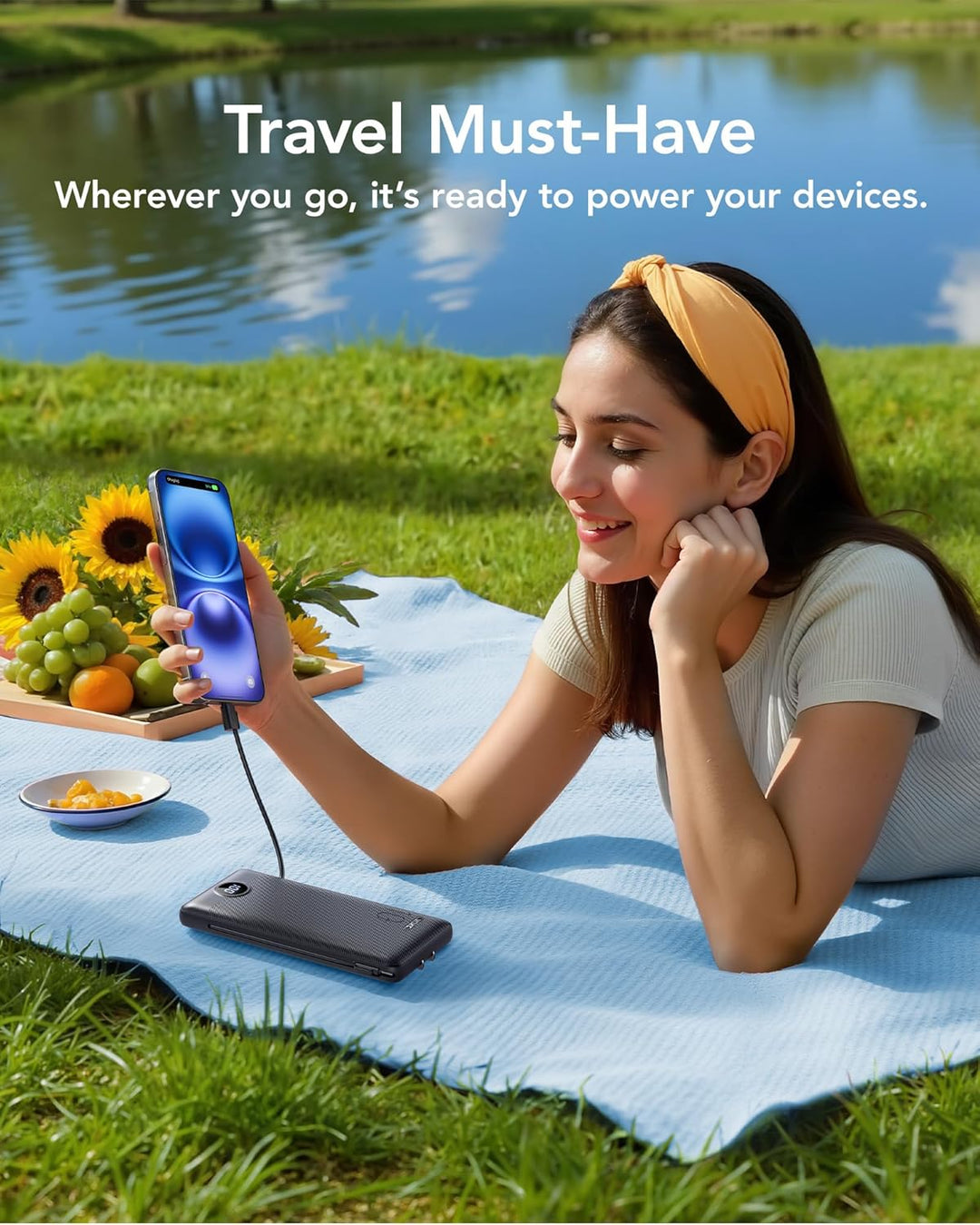 VRURC Cargador Portátil con Enchufe de Pared, 10000mAh Cargador Por...
