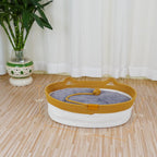 Cesta de cuerda natural para gatos, cama acogedora con cojín de