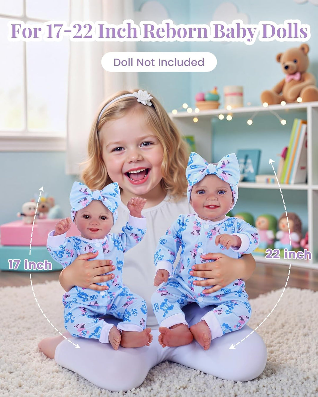 BABESIDE Ropa de muñeca Reborn para muñecas de 17 a 22 pulgadas, 5...