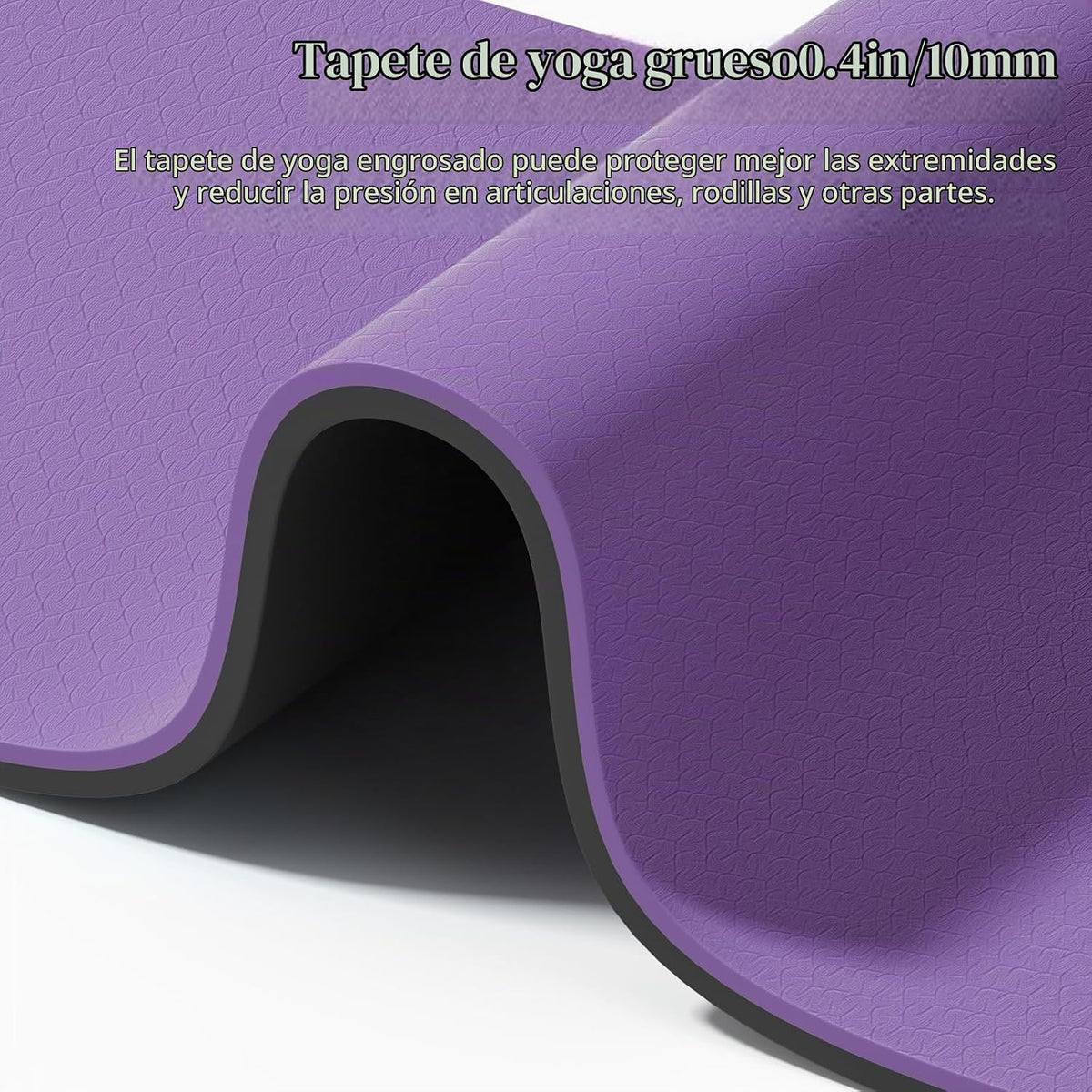 Tapete de yoga ancho de grosor (0.394 pulgadas), antideslizante, antidesgarros, tapete de pilates extra grande de 72 x 35 pulgadas para entrenamientos en casa, gimnasio y estiramiento de suelo con