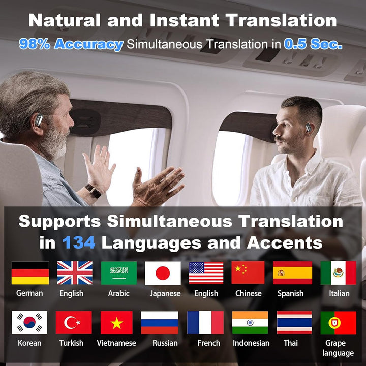 Auriculares de traducción AI en tiempo real, auriculares de traduct...