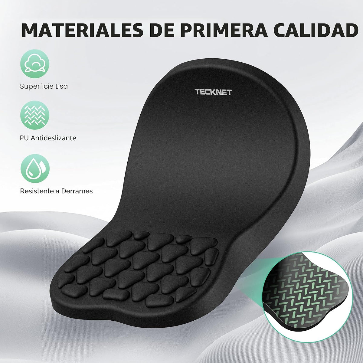 TECKNET Alfombrilla de mouse ergonómica con reposamuñecas, alfombri...