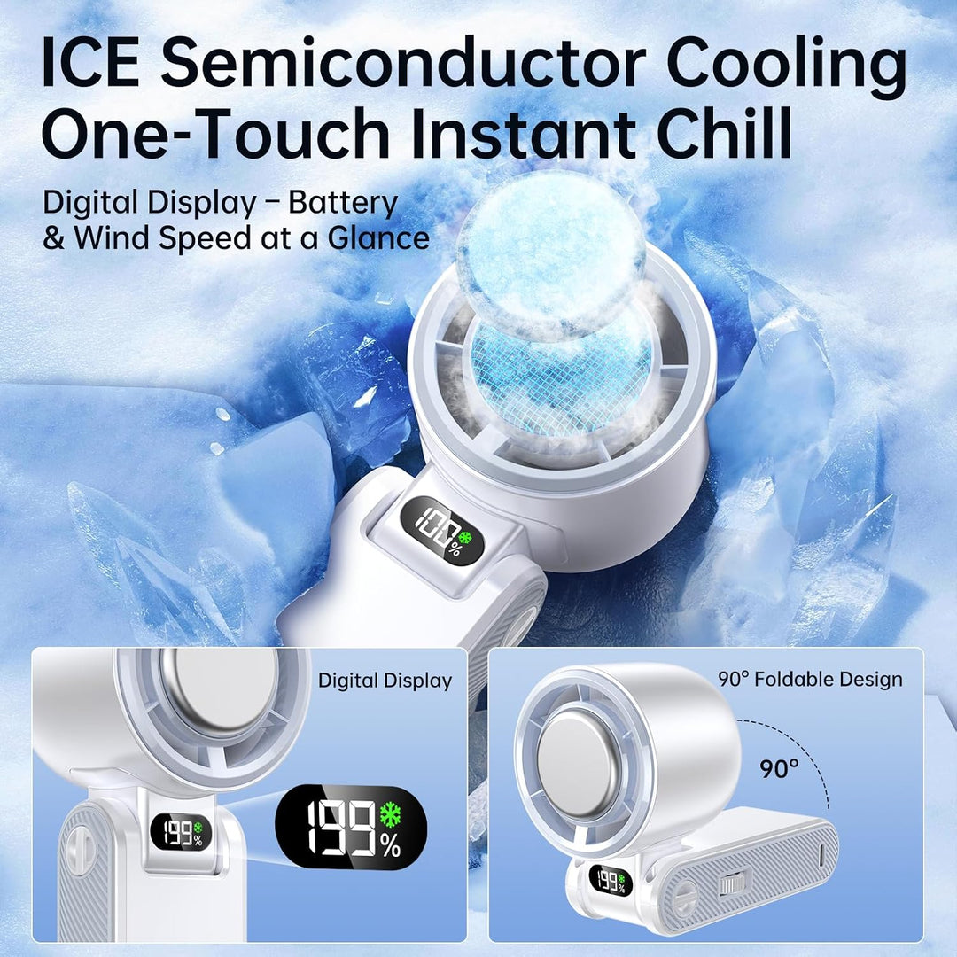 Coolhill Ventilador portátil de mano con enfriamiento Turbo 5500mAh...