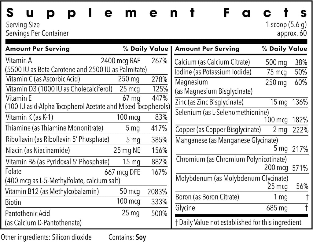 Metabolic Maintenance Vitamina Mineral Base en polvo, 11 oz