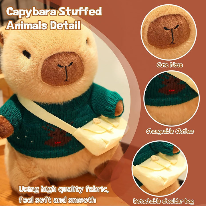 TITQWOP 10 piezas de juguete de capybara de peluche con 9 ropas y a...