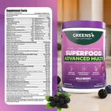 Greens+ Advanced Multi Wild Berry Superfood en polvo, mezcla orgáni...