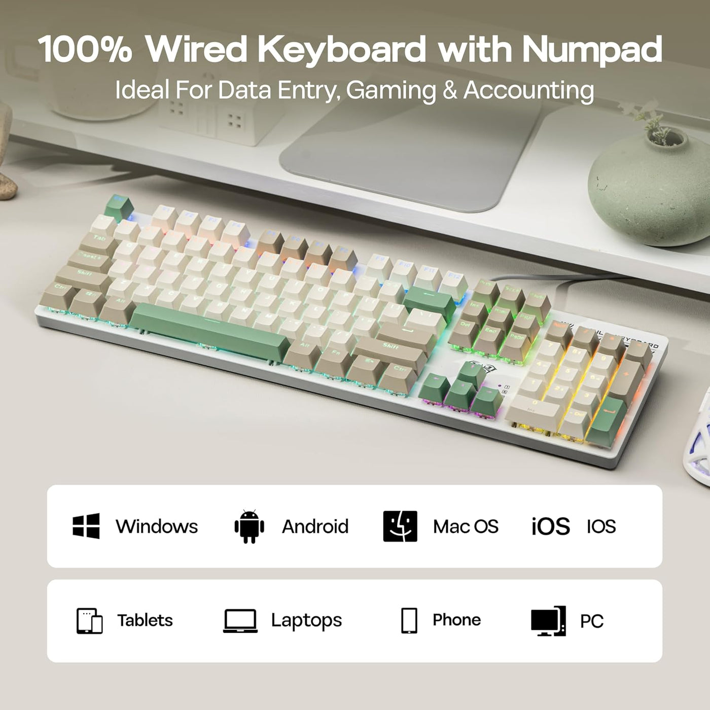 MechLands Aula S500 Teclado para juegos con cable, teclado mecánico...
