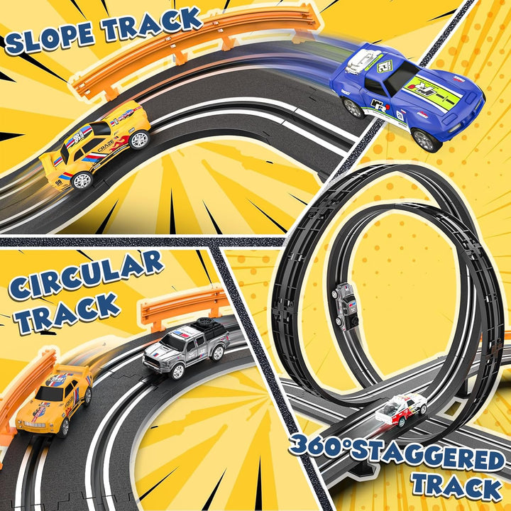 Juegos de Pistas de Carreras de Coches con Ranuras con 4 Coches de...