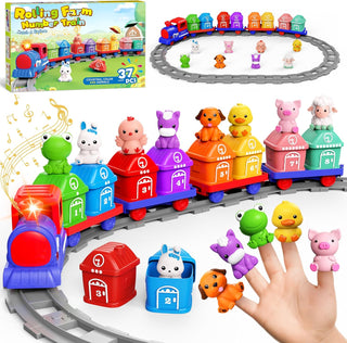 Juego de tren para niños pequeños de 2 a 4 años, juguetes para niño...
