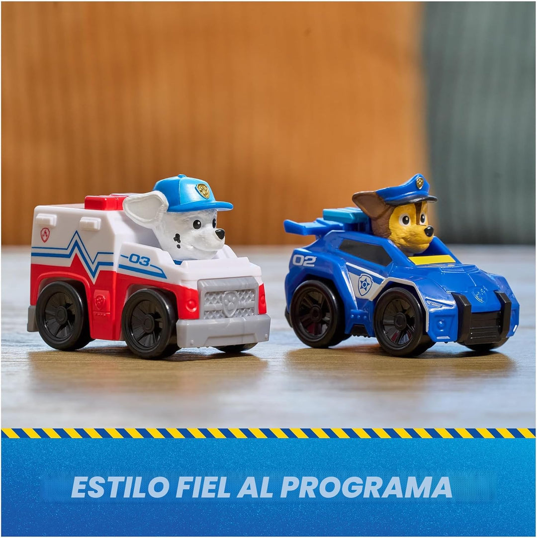 PAW Patrol Búsqueda y rescate, Pup Squad Racers, paquete de 6 vehíc...