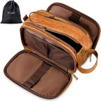 Elviros Neceser para hombre de cuero sintético para afeitado Dopp Kit