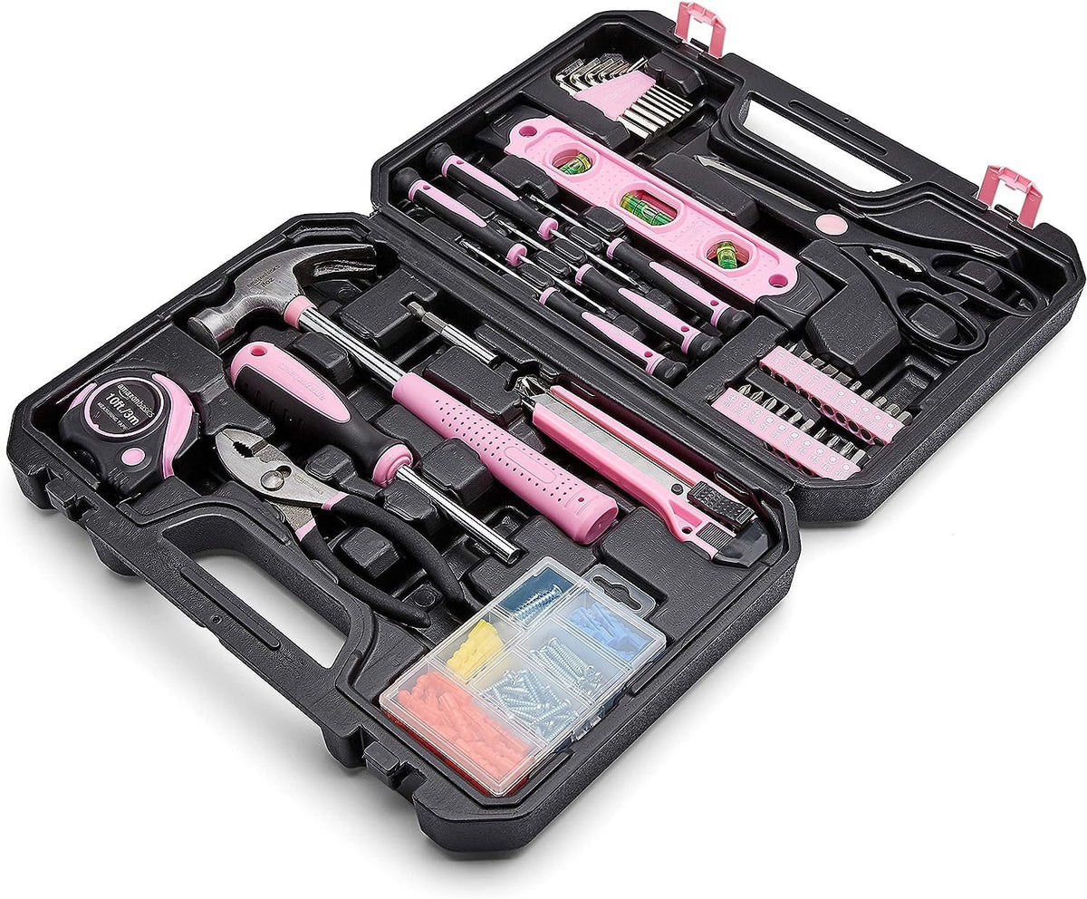 Amazon Basics Kit de herramientas para el hogar con estuche de alma...