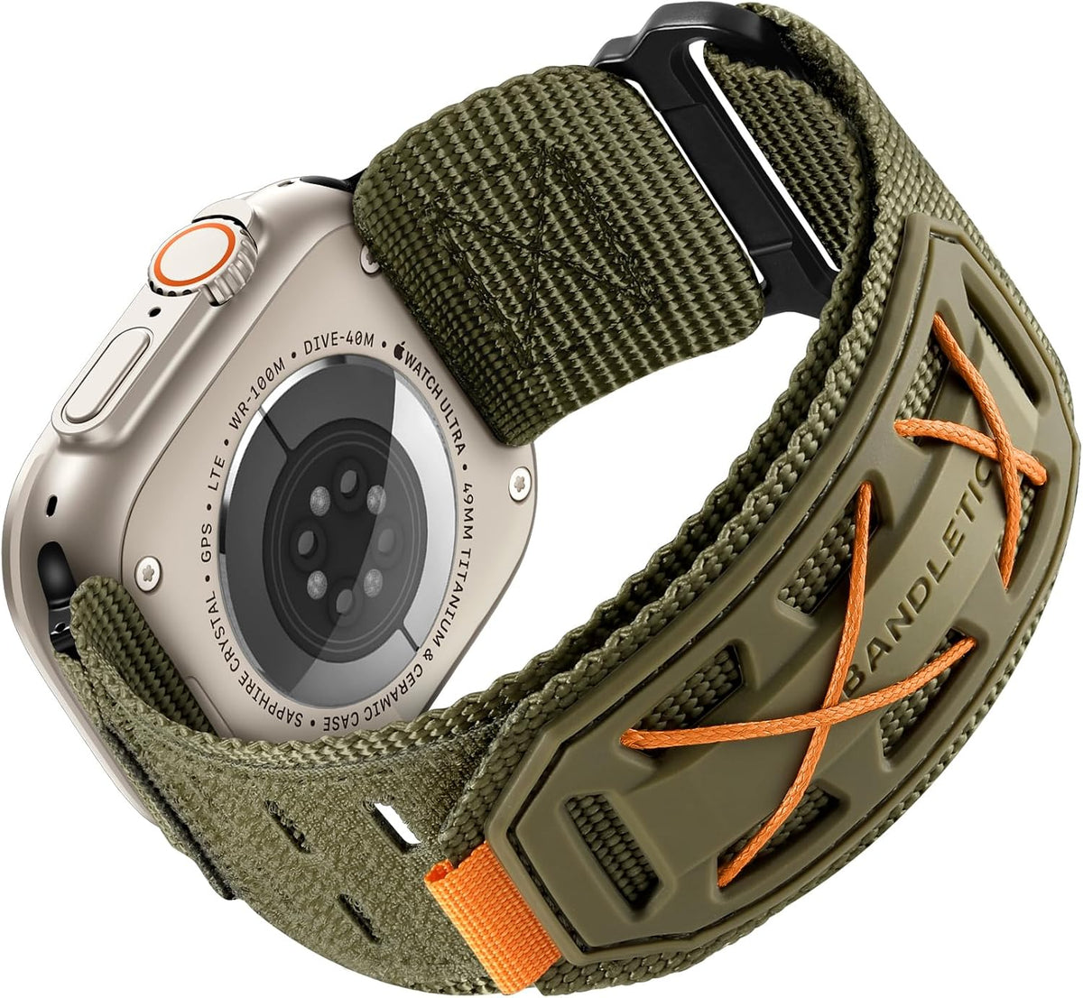 Bandletic Correa táctica ancha de nailon compatible con Apple Watch