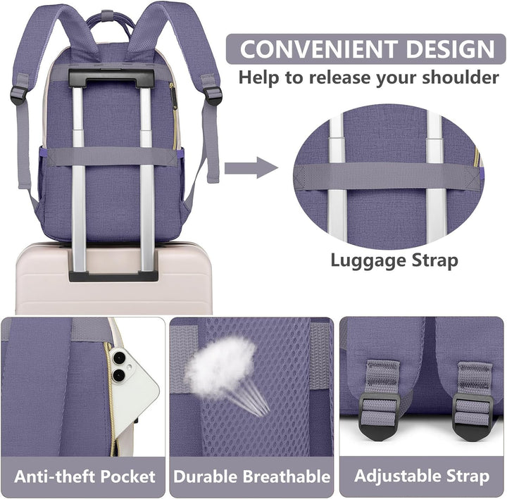 Mochila para laptop para mujer, bolsa de trabajo, mochila de viaje...