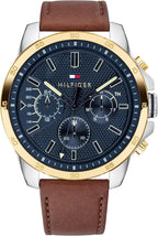 Reloj analógico multifunción Tommy Hilfiger para hombre con correa de silicona, acero inoxidable o cuero, subesferas de día y fecha, resistente al agua 5ATM