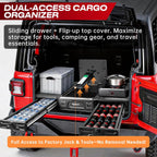 syhvu MagicBox Organizador de maletero de automóvil para Ford Bronco 2021-2025 de 4 puertas, cajón de almacenamiento de polietileno resistente con cerradura oculta, plataforma de dormir plegable para SUV y sistema de gestión de carga