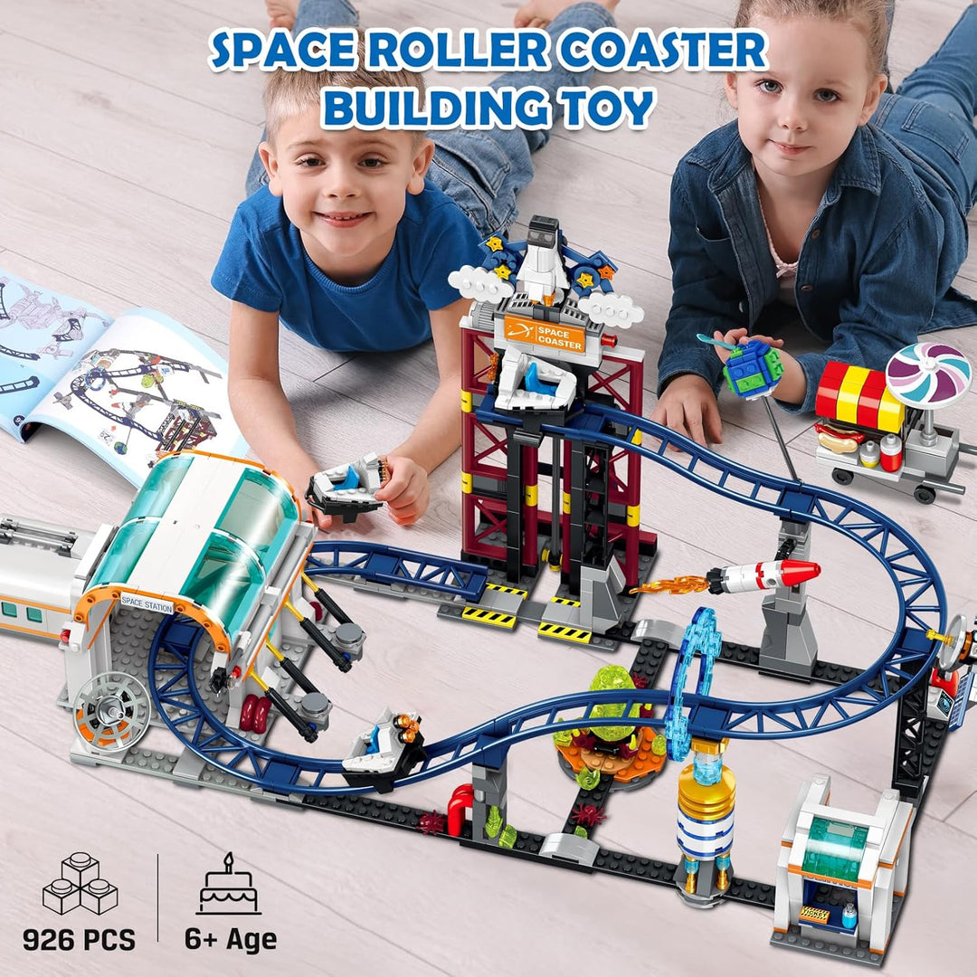 HOGOKIDS Juguete de construcción de montaña rusa espacial