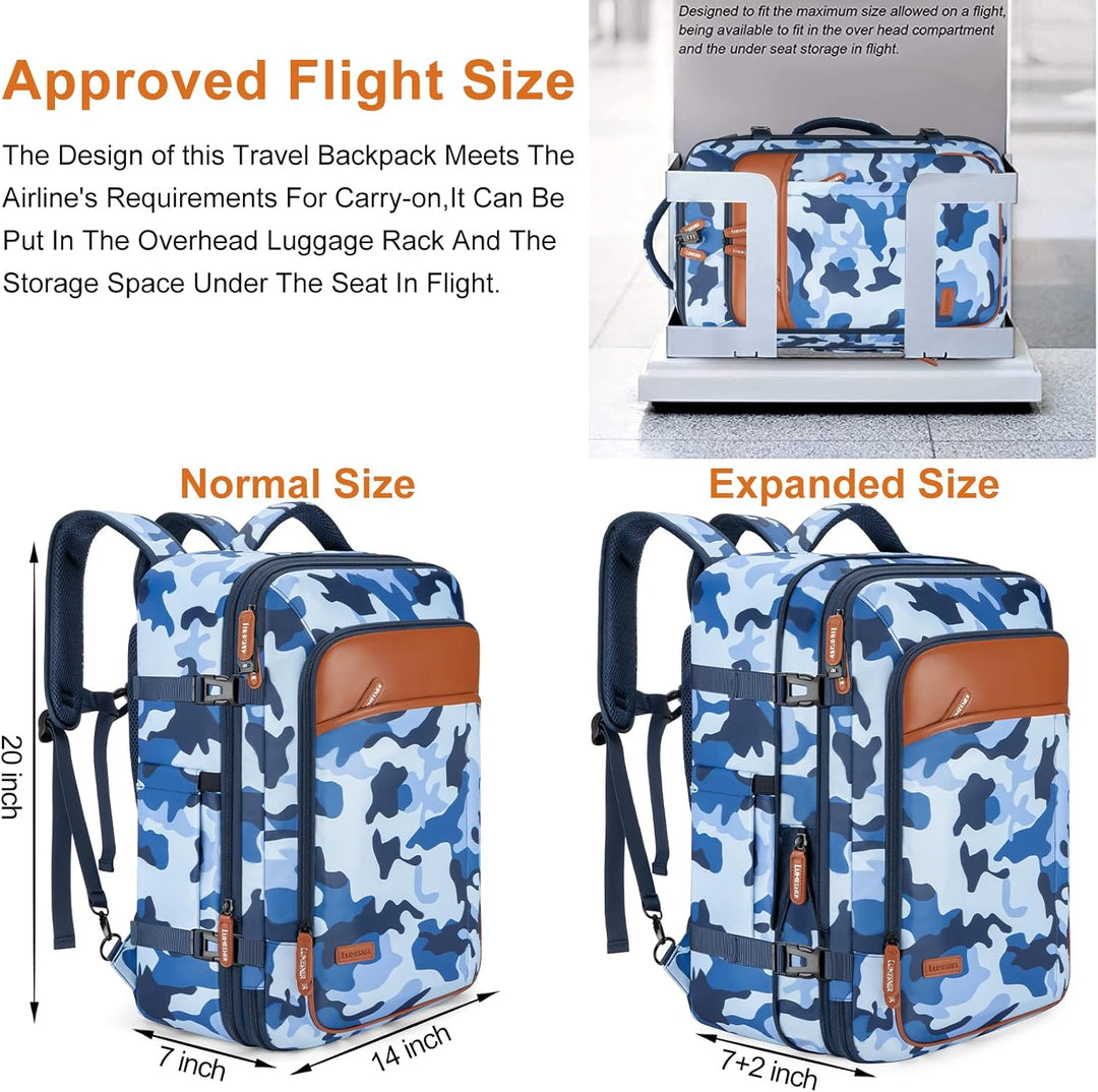 Lumesner Mochilas de viaje de mano, extra grandes de 40 litros apro...