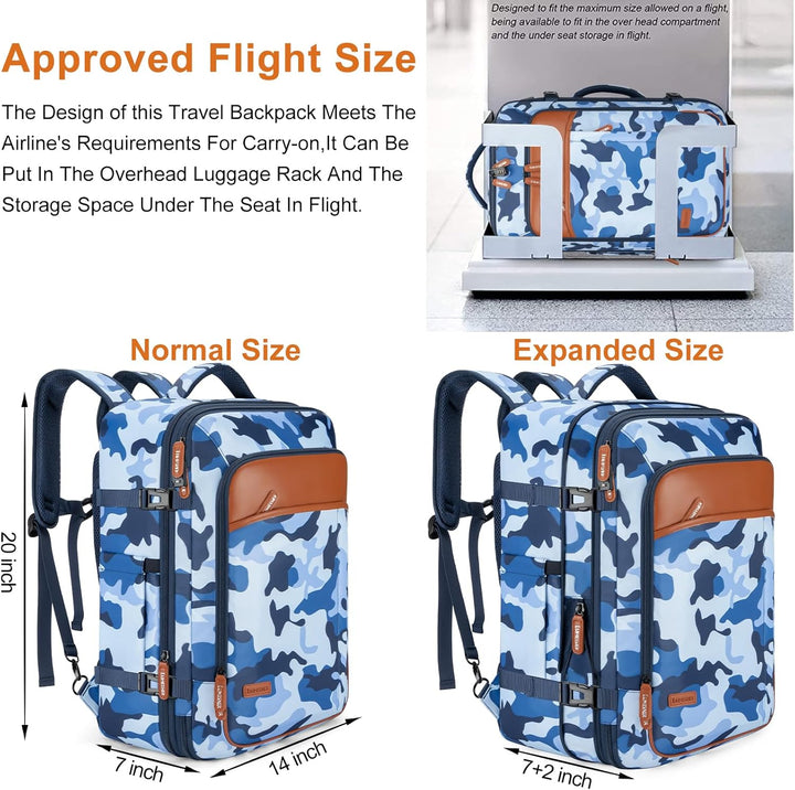 Lumesner Mochilas de viaje de mano, extra grandes de 40 litros apro...