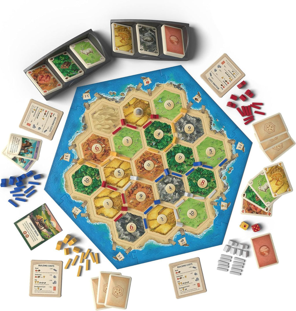Catan - Juego de mesa (6ª edición) Intercambia, construye y establece en el clásico juego de estrategia para familia, niños y adultos, a partir de 10 años, 3-4 jugadores, tiempo de juego de 60-90