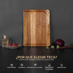 Tabla de cortar de madera de teca para cocina Tablero de charcutería