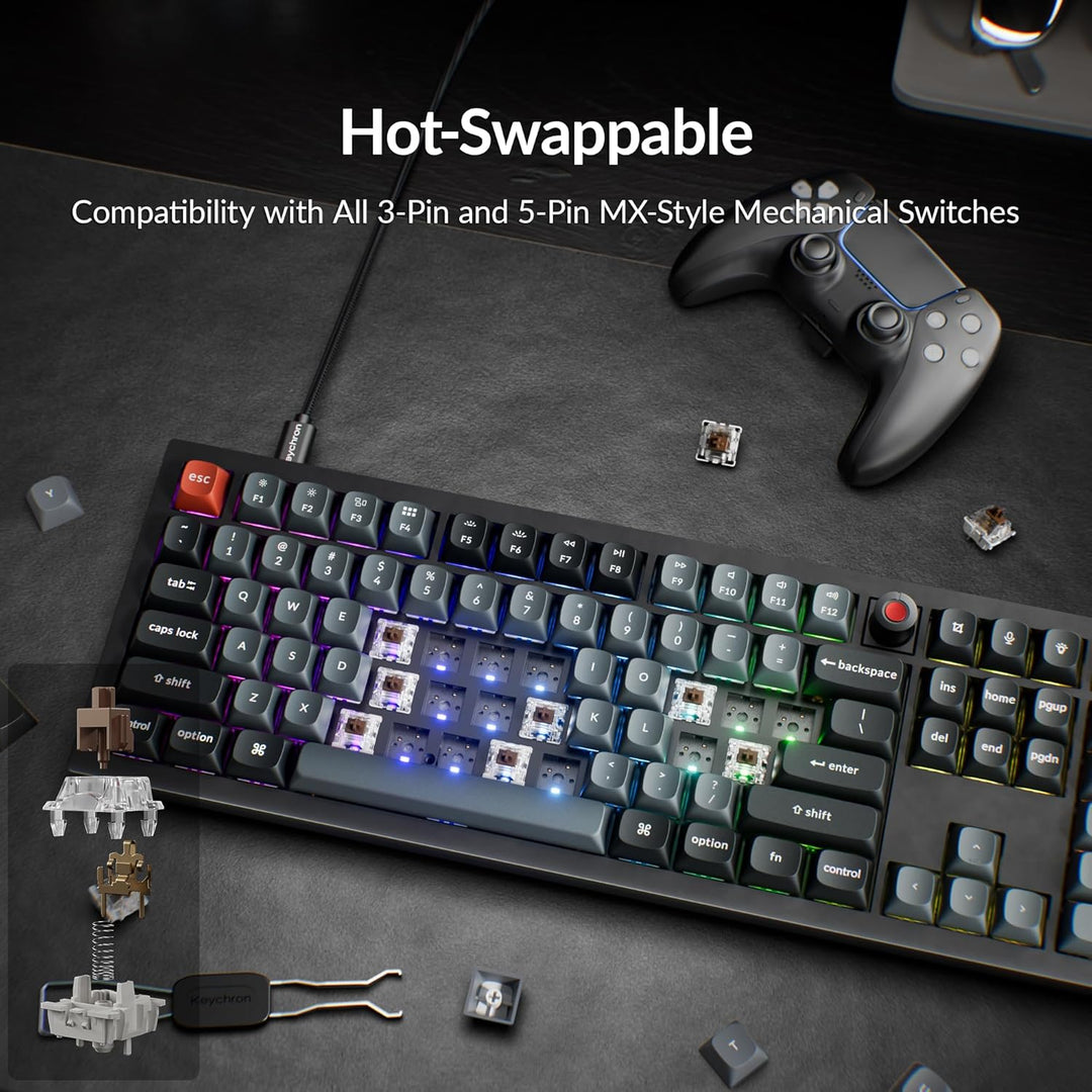 Keychron V6 - Teclado mecánico con cable de tamaño completo 8K con...