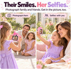 Cámara para niños para niñas Juguetes Regalo: Regalos para niñas de 3, 4 y 5 años, cámara digital rosa para selfies, regalo de cumpleaños de Navidad para niñas, cámaras de juguete para niños pequeños