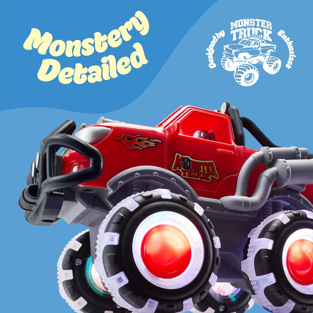 ArtCreativity Paquete de 3 juguetes Monster Truck con ruedas ilumin...