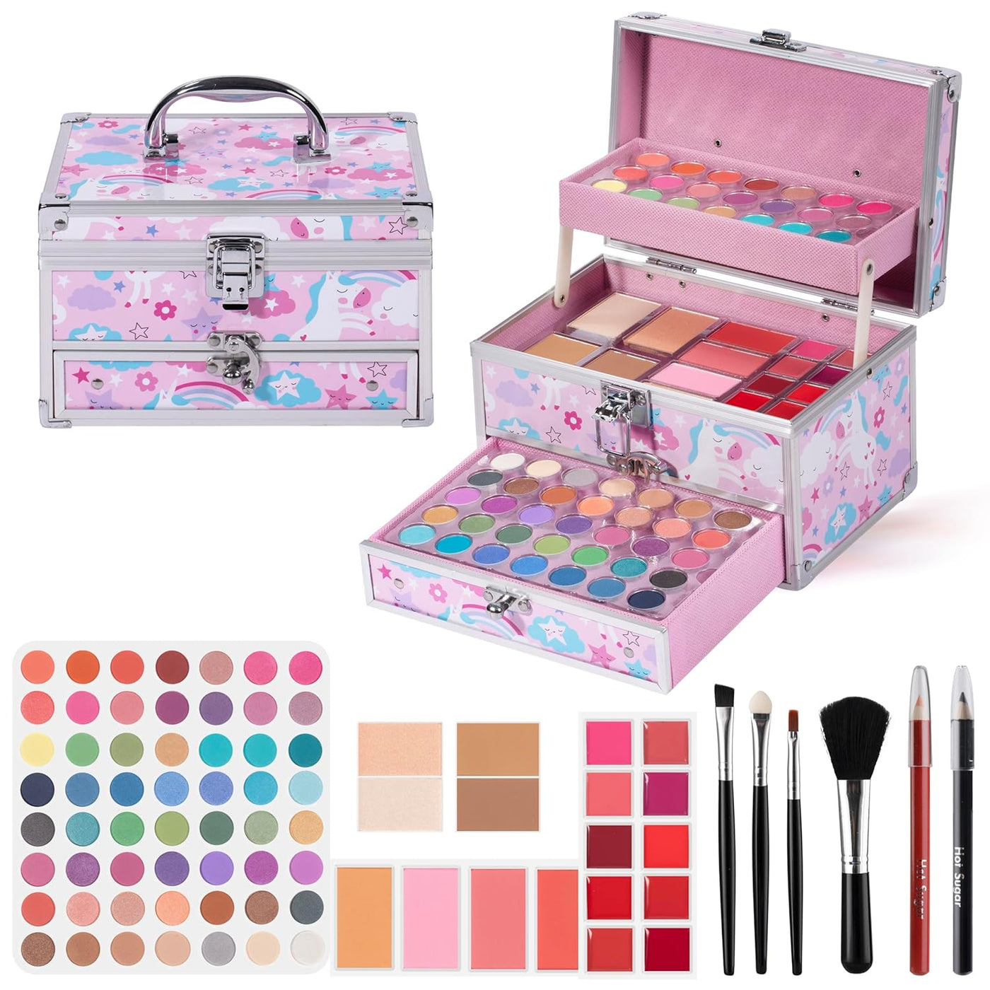 Hot Sugar Kit de maquillaje para adolescentes con estuche de tren r...