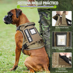Juego de arnés táctico y correa para perros con 10 parches para perros grandes
