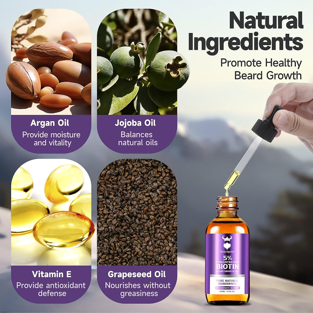 Aceite para el Crecimiento de la Barba - Concentración de Biotina a...