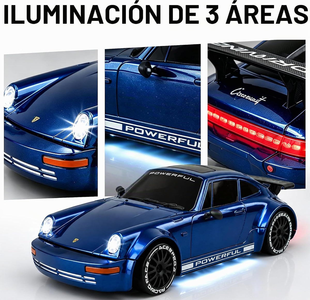Auto de drifting RC a escala 1:20, 2.4GHz 4WD 360° Punto fijo de drift para niños