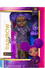 Rainbow High Jr High Series 2 Krystal Bailey - Muñeca de moda púrpura de 9 pulgadas con accesorios de diseño y mochila de apertura/cierre. Gran regalo de juguete para niños de 6 a 12 años y