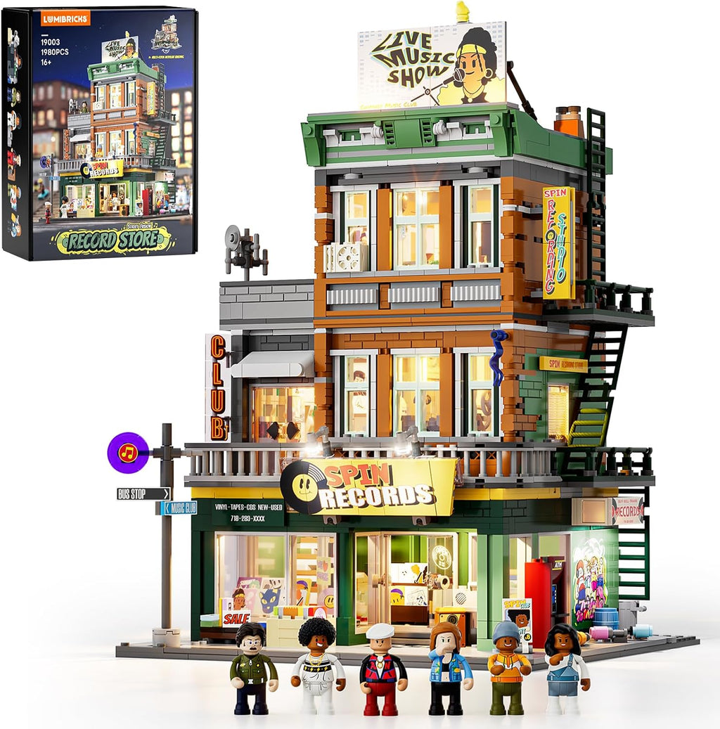 Lumibricks Record Store - Juego de construcción modular de iluminación para