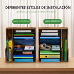 Simple Trending - Organizador de archivos de escritorio de 7 niveles, organizador de papel, marrón rústico