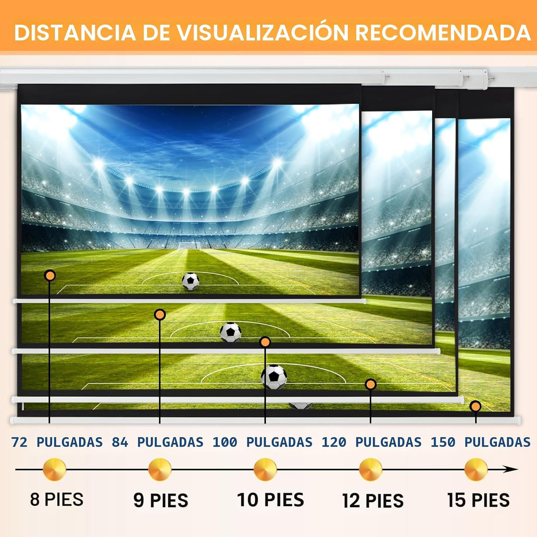 YODOLLA 150" Pantalla de Proyector Motorizada 16:9, Pantalla de...