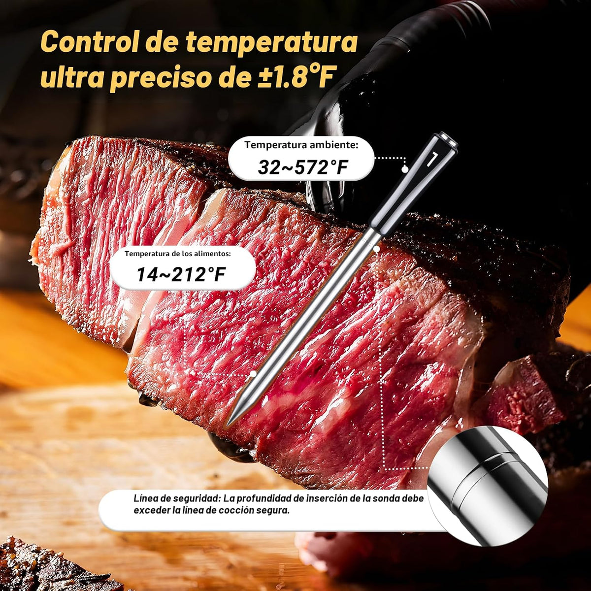 Wireless Meat Thermometer con 4 Probes, INKBIRD WiFi Meat Thermometer Digital Wireless para Rotisserie Grill Oven,Unlimited Range Dishwasher Waterproof Bluetooth Thermometer para iOS & Android