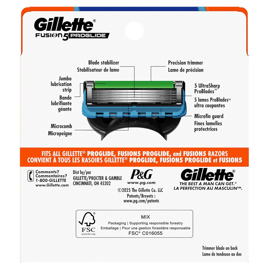 Gillette Fusion5 ProGlide - Cuchillas de afeitar para hombres, repu...