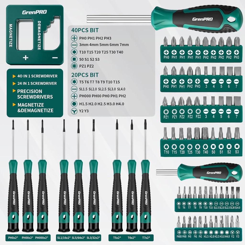 Juego de destornilladores de precisión de 90 piezas, juego de destornilladores pequeños de acero aleado S2, juegos de destornilladores Torx con caja de herramientas resistente, incluye kit de herramientas Phillips Torx ranurado