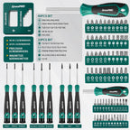 Juego de destornilladores de precisión de 90 piezas, juego de destornilladores pequeños de acero aleado S2, juegos de destornilladores Torx con caja de herramientas resistente, incluye kit de herramientas Phillips Torx ranurado