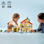 LEGO DUPLO Town 3 en 1 casa familiar 10994 Juego de construcción educativo STEM, juguete de regalo para Navidad para niños pequeños de 3 años en adelante, juguete de auto y casa de 3 pisos permite que