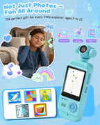 Cámara de mano para niños, cámara digital HD de 44MP 1080P para niños