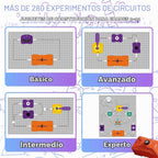 Kit de electrónica STEM para niños de 3 años, 45 piezas de circuito