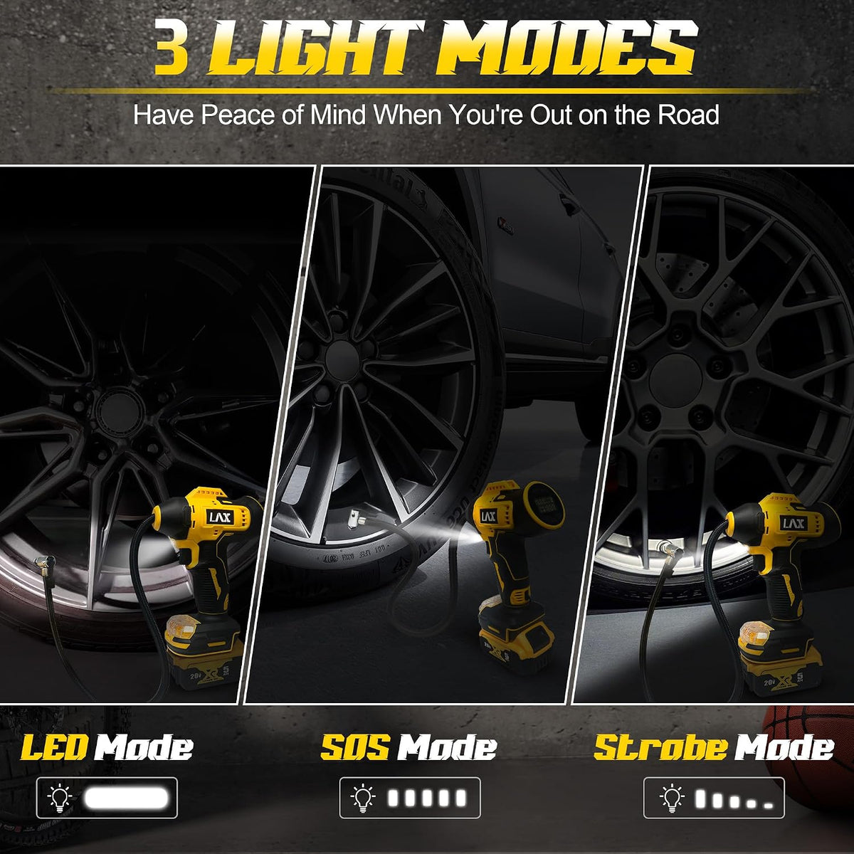 Inflador de neumáticos, compresor de aire portátil para DeWalt 20v...